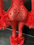 SUPER WHOLESALE | Red Rhinestone Jumpsuit