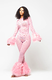 SUPER WHOLESALE | Pink Rhinestone Jumpsuit