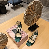 SUPER WHOLESALE | Satin Crystal Sandal in Green