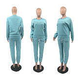 SUPER WHOLESALE | Printed Jogging Suit in Cyan