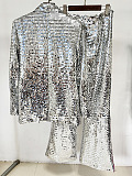 SUPER WHOLESALE | Silver Sequins Blazer Set