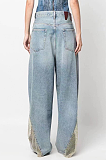 SUPER WHOLESALE | Mesh Rhinestone Denim Jeans