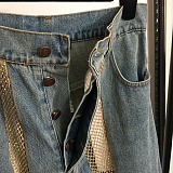 SUPER WHOLESALE | Mesh Rhinestone Denim Jeans