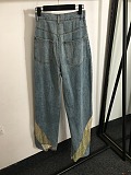 SUPER WHOLESALE | Mesh Rhinestone Denim Jeans