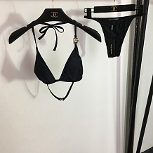 SUPER WHOLESALE |  Metal Buckle Solid Bikini