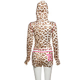 SUPER WHOLESALE |  Leopard Hoodie Shorts Set