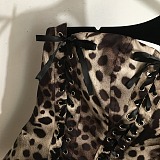 SUPER WHOLESALE |  Leopard Lace Up Corset