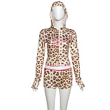 SUPER WHOLESALE |  Leopard Hoodie Shorts Set