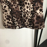 SUPER WHOLESALE |  Leopard Lace Up Corset