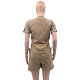 SUPER WHOLESALE |Embossed Shorts Set