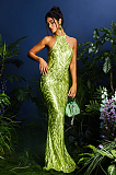 SUPER WHOLESALE | Halterncke Sequin Maxi Dress