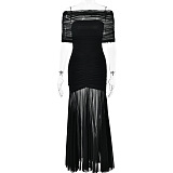 SUPER WHOLESALE | Patchwork See-through Long Dress