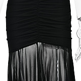 SUPER WHOLESALE | Patchwork See-through Long Dress