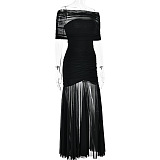 SUPER WHOLESALE | Patchwork See-through Long Dress