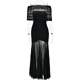 SUPER WHOLESALE | Patchwork See-through Long Dress
