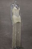 SUPER WHOLESALE | Spaghetti Maxi Fringes Dress