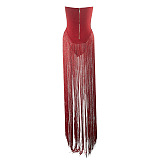 SUPER WHOLESALE | Strapless Fringe Dress