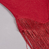 SUPER WHOLESALE | Strapless Fringe Dress