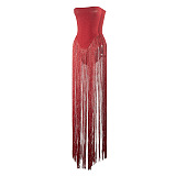 SUPER WHOLESALE | Strapless Fringe Dress