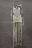 SUPER WHOLESALE | Spaghetti Maxi Fringes Dress