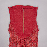 SUPER WHOLESALE | Strapless Fringe Dress