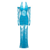 SUPER WHOLESALE | Halter Lace Dress with Gloves