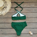 SUPER WHOLESALE | Halter Solid Bikini Set