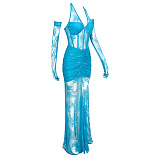 SUPER WHOLESALE | Halter Lace Dress with Gloves