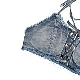 SUPER WHOLESALE | Denim Distress Halter  Washed Sets