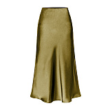 SUPER WHOLESALE | Split Silk Ankle Skirt