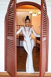 SUPER WHOLESALE | Sexy Chiffon Patchwork See-through Flare Bottom Long Dress
