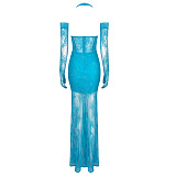 SUPER WHOLESALE | Halter Lace Dress with Gloves