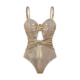 SUPER WHOLESALE | Rhinestone One-piece Swimwear