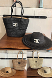 SUPER WHOLESALE | Woven Straw Set ( Sun hat & Bag)