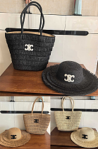 SUPER WHOLESALE | Woven Straw Set ( Sun hat & Bag)