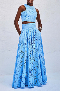 SUPER WHOLESALE | Cut-out Pleated Skirt Set