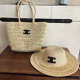SUPER WHOLESALE | Woven Straw Set ( Sun hat & Bag)