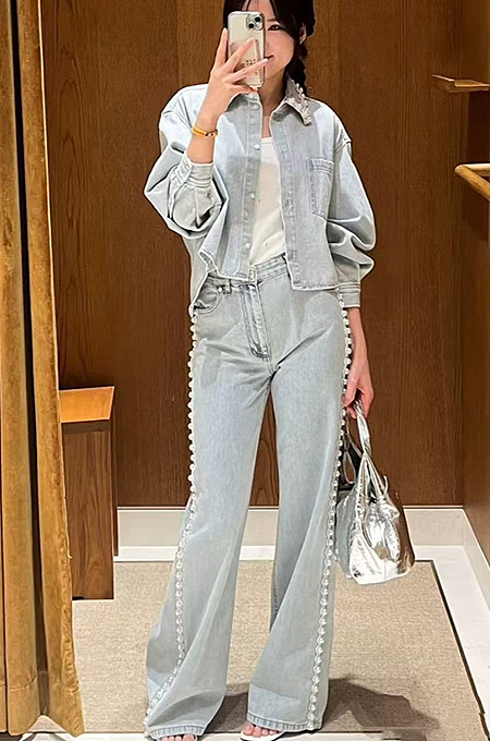 SUPER WHOLESALE |  Pearl Denim Set