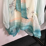 SUPER WHOLESALE | Palm Printed Knot Neck Shirt Dress