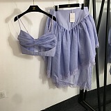 SUPER WHOLESALE | Lace Skirt Set with Beadeau Top