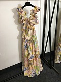SUPER WHOLESALE | Cut-out Printed Long Dress