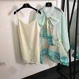 SUPER WHOLESALE | Palm Printed Knot Neck Shirt Dress