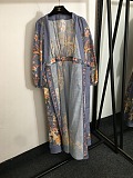 SUPER WHOLESALE | Self-tie Plunging Neck Printed Long Dress