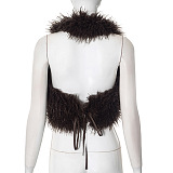 SUPER WHOLESALE | Furry Halter Top