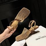 SUPER WHOLESALE | Slingback Woven Mesh Flat Sandal