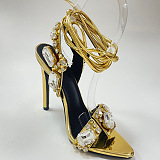 SUPER WHOLESALE | Open-toe Lace Up Heels(11cmh)