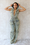 SUPER WHOLESALE | Cargo Denim Jumpsuit