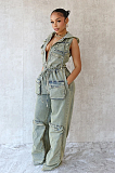 SUPER WHOLESALE | Cargo Denim Jumpsuit