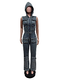 SUPER WHOLESALE | Cargo Denim Jumpsuit