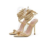 SUPER WHOLESALE | Open-toe Lace Up Heels